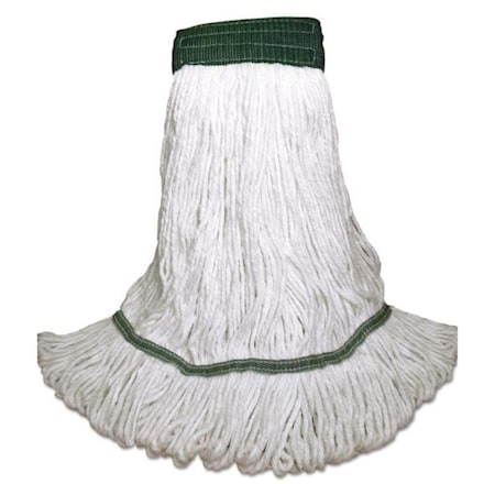 Boardwalk Boardwalk BWKSP200M14DZ 14 oz Dozen Loop End Rayon Mop Head; White - Medium & 5 in. SP200M14DZ